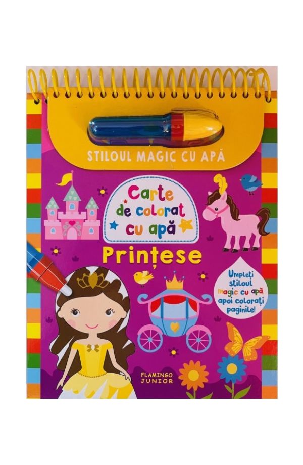 Carte de colorat cu apa stiloul magic - Printese Carte de colorat cu apa stiloul magic - Printese