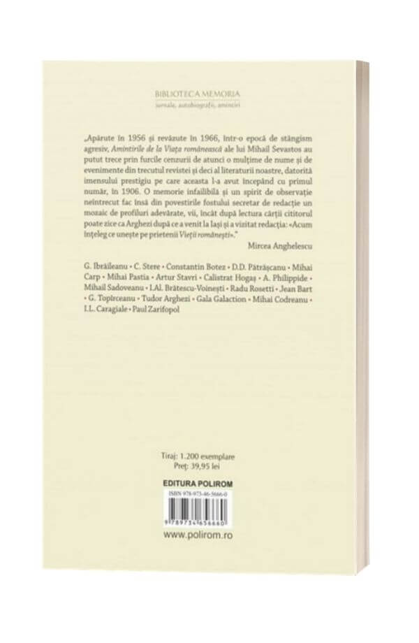 Amintiri de la Viata romaneasca - Mihail Sevastos Amintiri de la Viata romaneasca - Mihail Sevastos